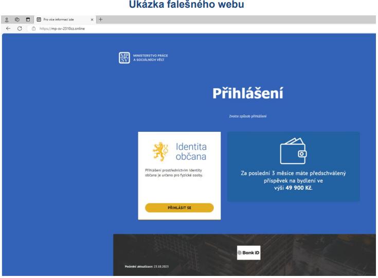 Důležité je vždy zkontrolovat adresu webu. 